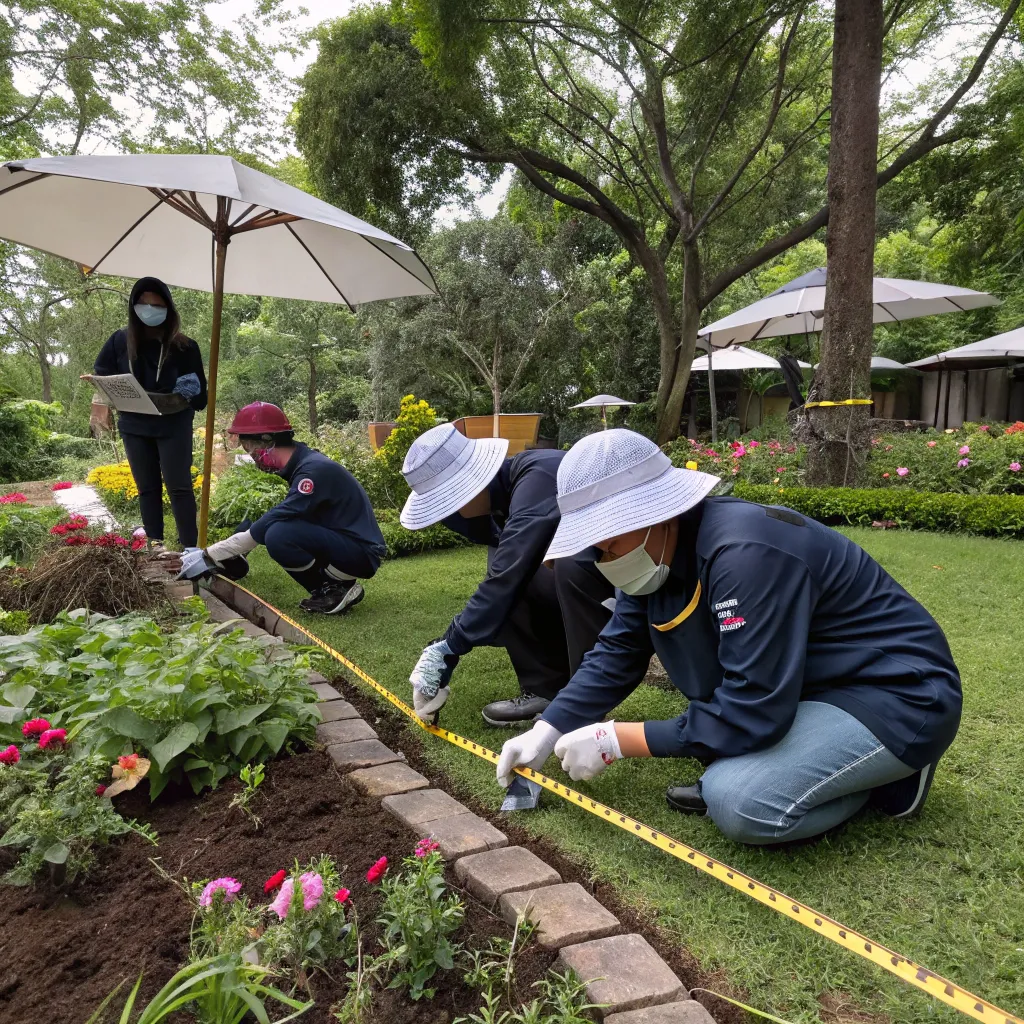 Students engaging in a practical landscape design session